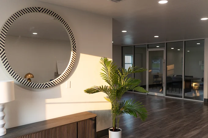 Modern commercial building interior lobby by Apex Professional Construction in Central Arkansas